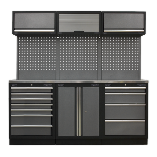 Sealey - APMSSTACK07SS Modular Storage System Combo - Stainless Steel Worktop Storage & Workstations Sealey - Sparks Warehouse