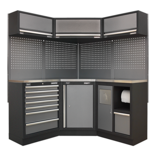 Sealey - APMSSTACK08SS Modular Storage System Combo - Stainless Steel Worktop Storage & Workstations Sealey - Sparks Warehouse