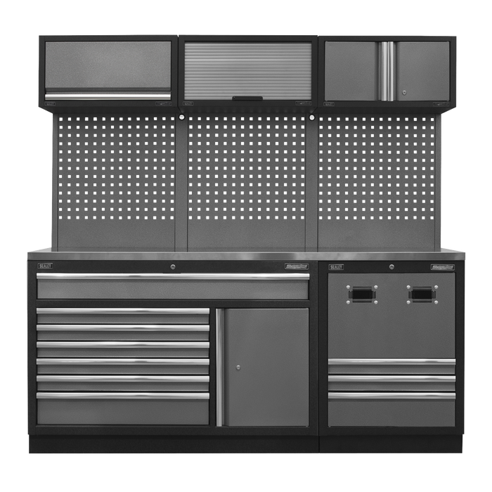 Sealey - APMSSTACK14SS Modular Storage System Combo - Stainless Steel Worktop Storage & Workstations Sealey - Sparks Warehouse