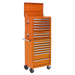 Sealey - Topchest, Mid-Box & Rollcab Combination 14 Drawer with Ball Bearing Slides - Orange Storage & Workstations Sealey - Sparks Warehouse