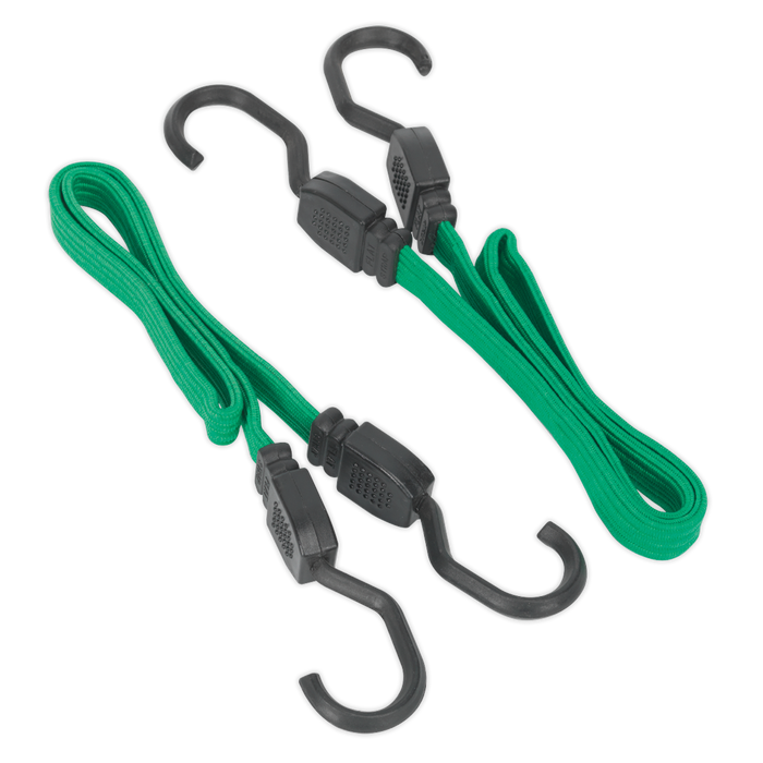 Sealey - BCS16 Flat Bungee Cord Set 2pc 610mm Janitorial / Garden & Leisure Sealey - Sparks Warehouse