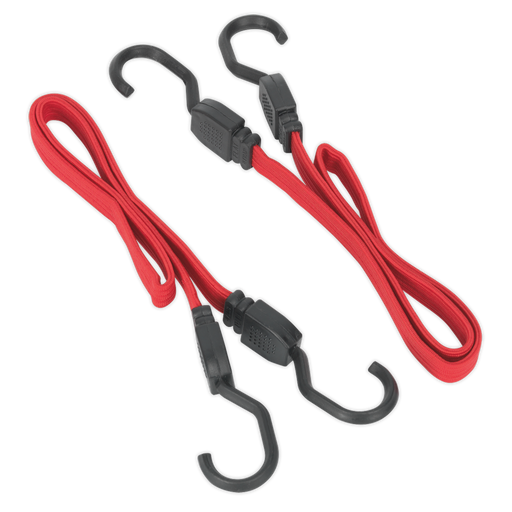 Sealey - BCS17 Flat Bungee Cord Set 2pc 760mm Janitorial / Garden & Leisure Sealey - Sparks Warehouse