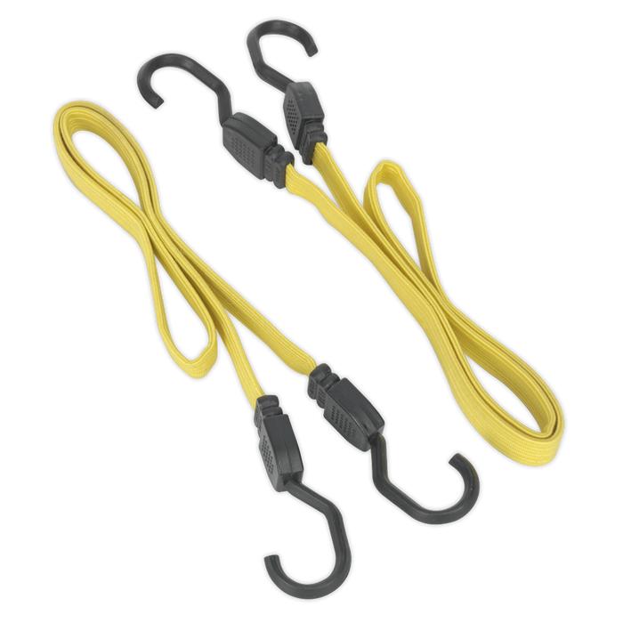 Sealey - BCS18 Flat Bungee Cord Set 2pc 910mm Janitorial / Garden & Leisure Sealey - Sparks Warehouse