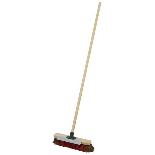 Sealey - BM16SC Heavy-Duty Broom with Scraper 16"(405mm) Stiff/Hard Bristle Janitorial, Material Handling & Leisure Sealey - Sparks Warehouse