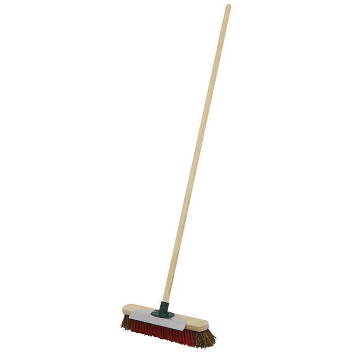 Sealey - BM16SC Heavy-Duty Broom with Scraper 16"(405mm) Stiff/Hard Bristle Janitorial, Material Handling & Leisure Sealey - Sparks Warehouse