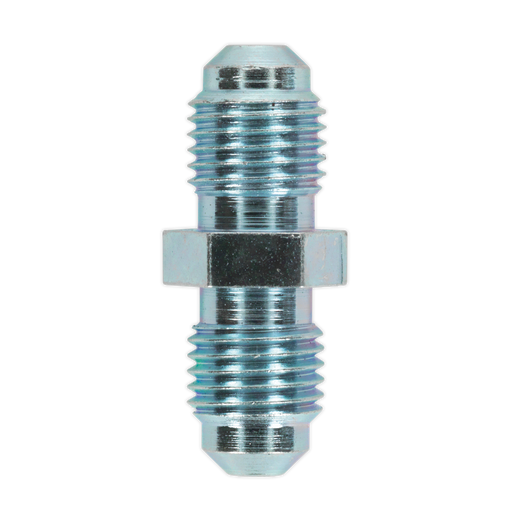 Sealey - BN3824MC Brake Tube Connector 3/8"UNF x 24tpi Male to Male Pack of 10 Consumables Sealey - Sparks Warehouse