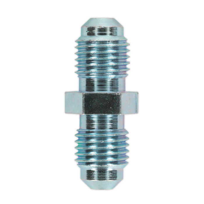 Sealey - BN3824MC Brake Tube Connector 3/8"UNF x 24tpi Male to Male Pack of 10 Consumables Sealey - Sparks Warehouse