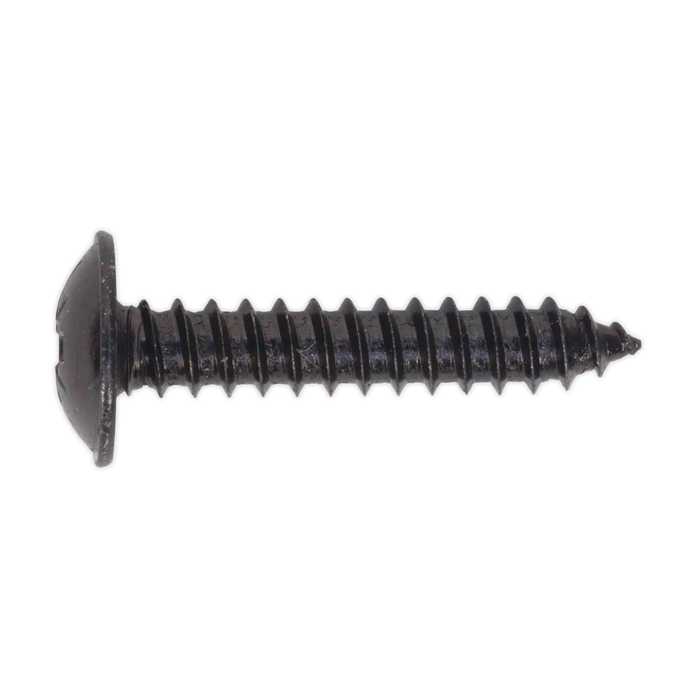 Sealey - BST4825 Self Tapping Screw 4.8 x 25mm Flanged Head Black Pozi BS 4174 Pack of 100 Consumables Sealey - Sparks Warehouse