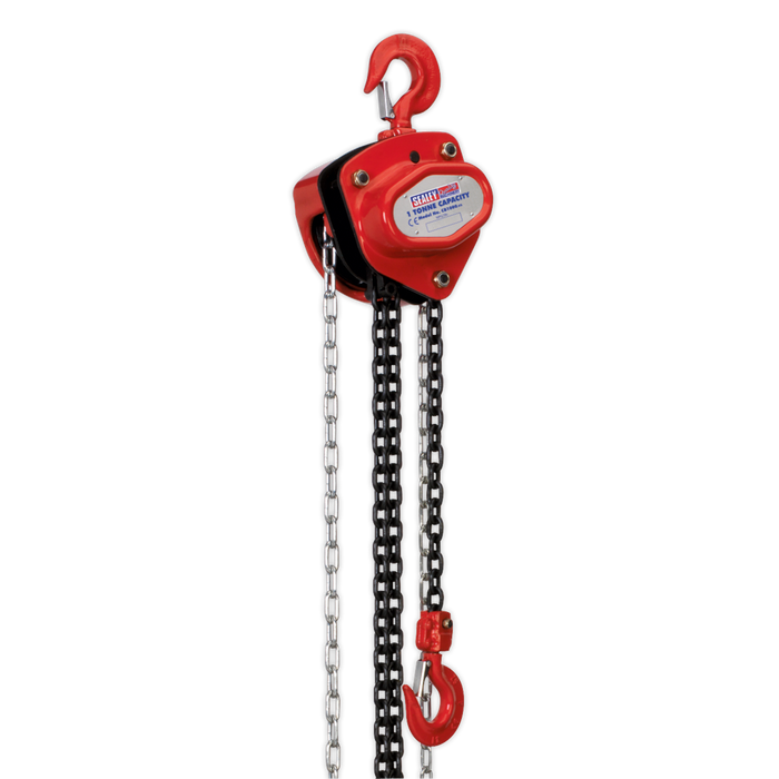 Sealey - CB1000 Chain Block 1tonne 2.5m Jacking & Lifting Sealey - Sparks Warehouse