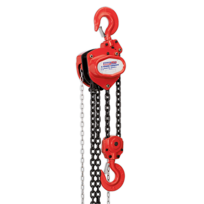 Sealey - CB5000 Chain Block 5tonne 3m Jacking & Lifting Sealey - Sparks Warehouse