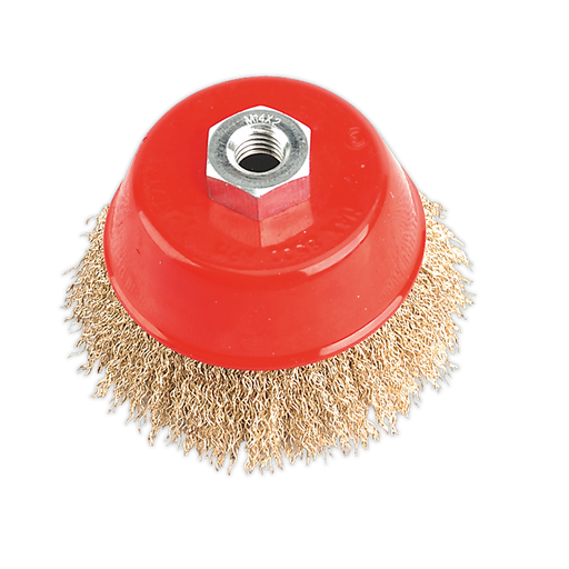 Sealey - CBC100 Brassed Steel Cup Brush Ø100mm M14 x 2mm Consumables Sealey - Sparks Warehouse