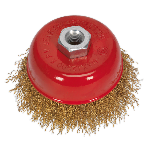 Sealey - CBC752 Brassed Steel Cup Brush Ø75mm M14 x 2mm Consumables Sealey - Sparks Warehouse