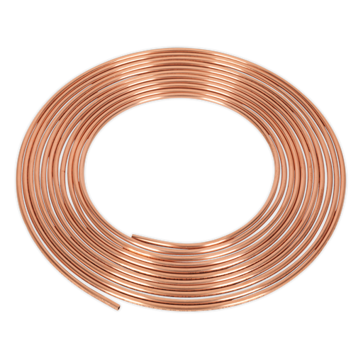 Sealey - CBP001 Brake Pipe Copper Tubing 20 Gauge 3/16" x 25ft Consumables Sealey - Sparks Warehouse