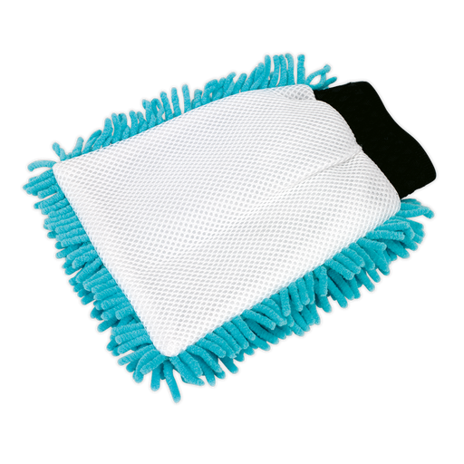 Sealey - CC77 Shaggy Microfibre Mitt 2-in-1 Janitorial / Garden & Leisure Sealey - Sparks Warehouse