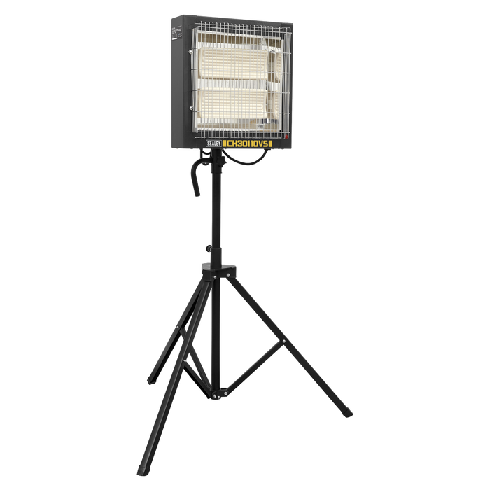 Sealey - CH30110VS 1.2/2.4kW Ceramic Heater with Telescopic Tripod Stand - 110V Heating & Cooling Sealey - Sparks Warehouse