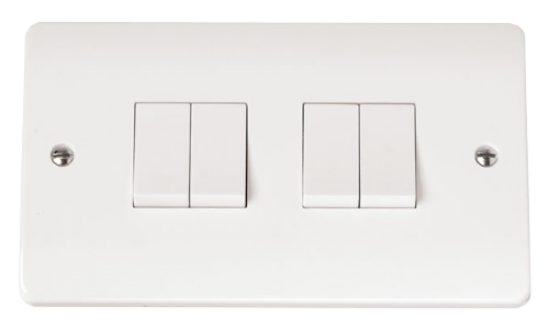 Scolmore CMA019 - 10AX 4 Gang 2 Way Plate Switch MODE Accessories Scolmore - Sparks Warehouse