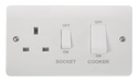 Scolmore CMA504 - 45A 2 Gang DP Switch With 13A DP Switched Socket + White Rockers MODE Accessories Scolmore - Sparks Warehouse