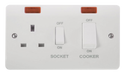 Scolmore CMA505 - 45A 2 Gang DP Switch With 13A DP Switched Socket, White Rockers + Neons MODE Accessories Scolmore - Sparks Warehouse