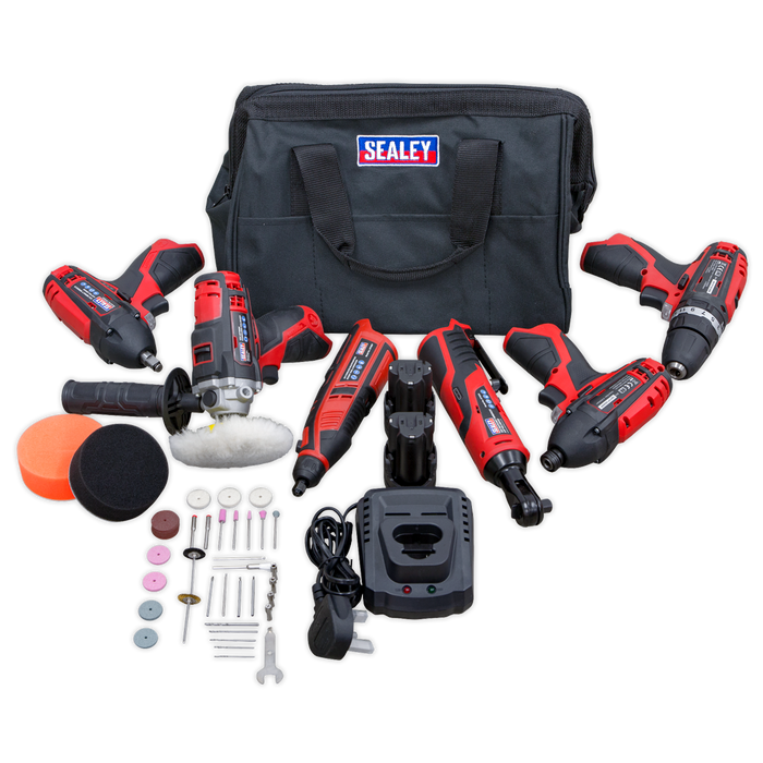 Sealey - CP1200COMBO2 CP1200 Series 6 x 12V Cordless Power Tool Combo Kit Electric Power Tools Sealey - Sparks Warehouse