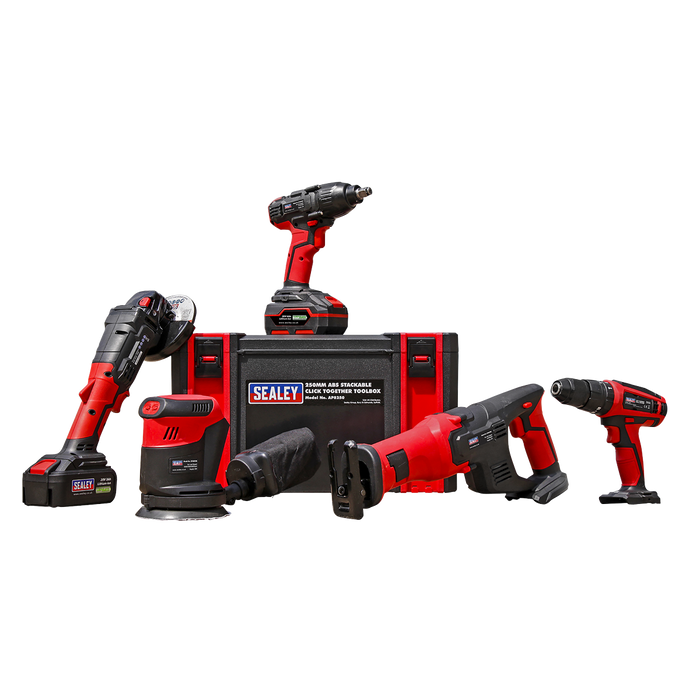 Sealey - CP20VCOMBO2 CP20V Series 5 x 20V Cordless Tool Combo - 2 Batteries Electric Power Tools Sealey - Sparks Warehouse