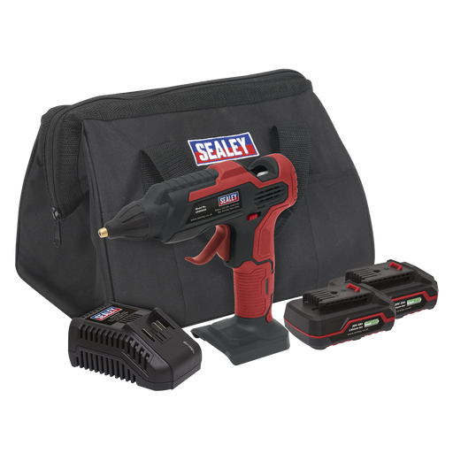 Sealey - Cordless Glue Gun Kit 20V - 2 Batteries Electric Power Tools Sealey - Sparks Warehouse