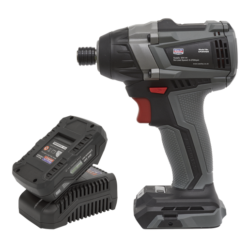 Sealey - CP20VIDXKIT1 20V 2Ah 1/4Hex Brushless Impact Driver Kit Electric Power Tools Sealey - Sparks Warehouse