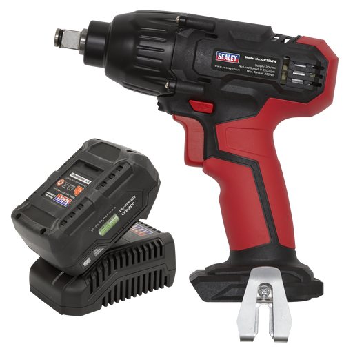 Sealey - CP20VIWKIT1 20V 4Ah 1/2Sq Drive Impact Wrench Kit 230Nm Electric Power Tools Sealey - Sparks Warehouse