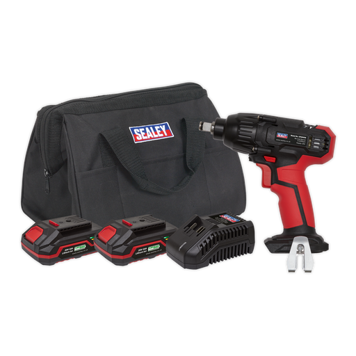 Sealey - CP20VIWKIT Impact Wrench 20V 1/2"Sq Drive 230Nm - 2 Batteries Electric Power Tools Sealey - Sparks Warehouse