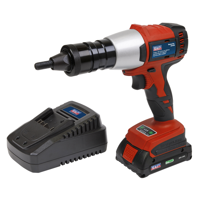 Sealey - CP316 20V 2Ah Lithium-ion Cordless Nut Riveter Electric Power Tools Sealey - Sparks Warehouse
