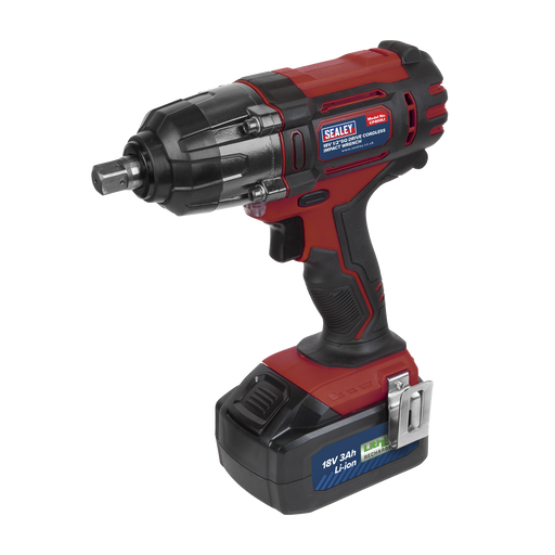 Sealey - CP400LI Cordless Impact Wrench 18V 3Ah Li-ion 1/2"Sq Drive Electric Power Tools Sealey - Sparks Warehouse