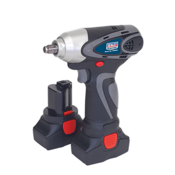 Sealey - CP6001 Cordless Impact Wrench 3/8"Sq Drive 140Nm 14.4V 2Ah Lithium-ion - 2 Batteries 40min Charger Electric Power Tools Sealey - Sparks Warehouse