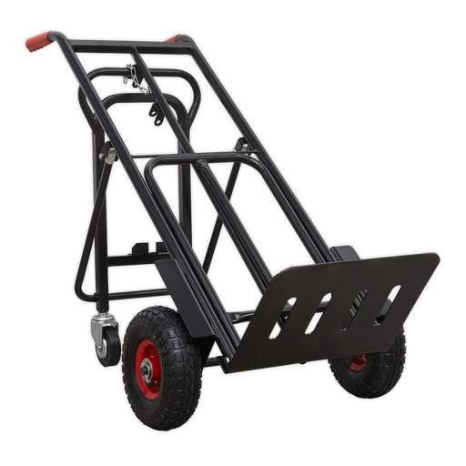 Sealey - CST989HD Heavy-Duty 3-in-1 Sack Truck with PU Tyres 300kg Capacity Janitorial, Material Handling & Leisure Sealey - Sparks Warehouse