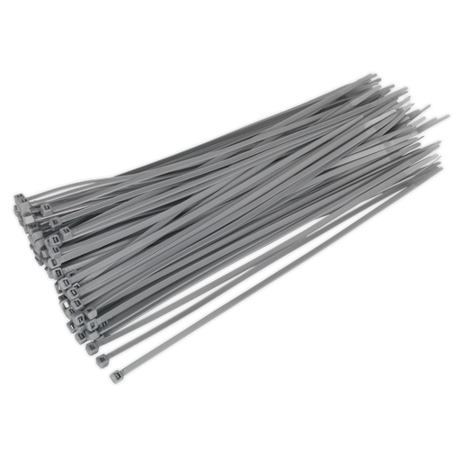 Sealey - CT30048P100S Cable Tie 300 x 4.8mm Silver Pack of 100 Consumables Sealey - Sparks Warehouse