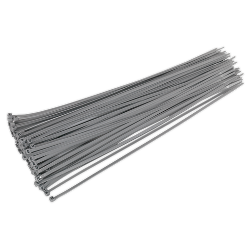Sealey - CT38048P100S Cable Tie 380 x 4.8mm Silver Pack of 100 Consumables Sealey - Sparks Warehouse