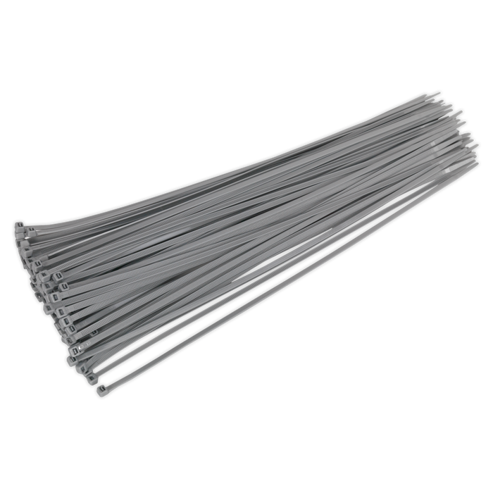 Sealey - CT38048P100S Cable Tie 380 x 4.8mm Silver Pack of 100 Consumables Sealey - Sparks Warehouse