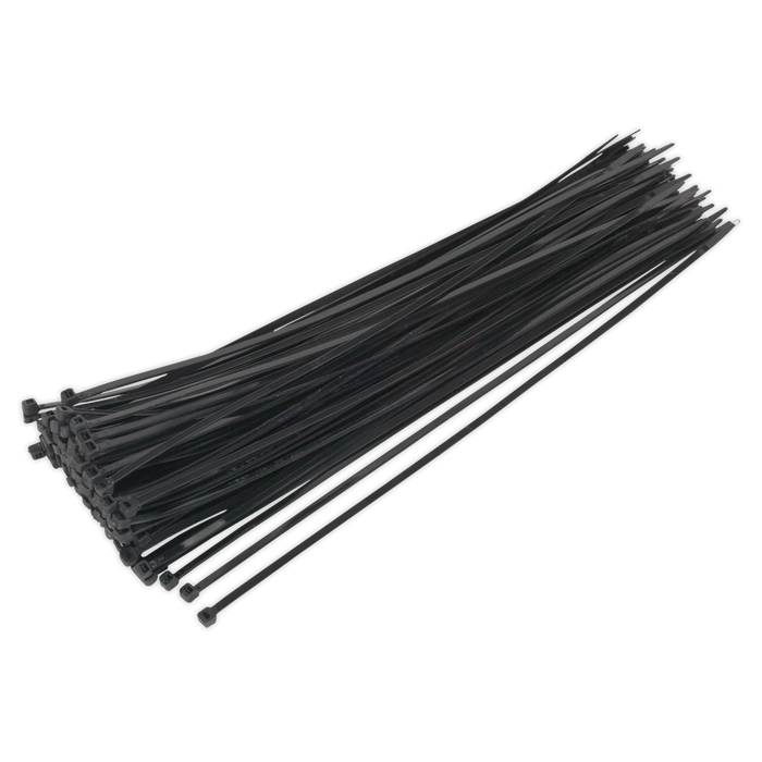 Sealey - CT38048P100 Cable Tie 380 x 4.8mm Black Pack of 100 Consumables Sealey - Sparks Warehouse