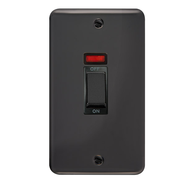 Scolmore DPMB503BK Click Deco Plus Black Nickel 2g 45a Dp Ingot Switch Neon