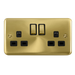 Scolmore DPSB1536BK Deco Plus Satin Brass Dp 2g Sw Skt Sbbk  Scolmore - Sparks Warehouse