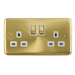 Scolmore DPSB1536WH Deco Plus Satin Brass Dp 2g Sw Skt Sbwh  Scolmore - Sparks Warehouse