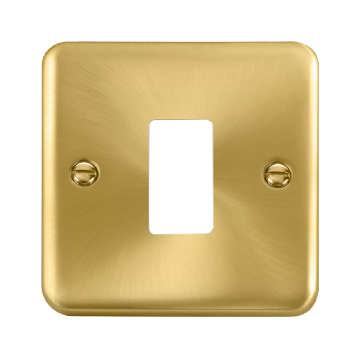 Scolmore DPSB20401 - 1 Gang GridPro® Frontplate - Satin Brass GridPro Scolmore - Sparks Warehouse