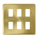 Scolmore DPSB20506 - 6 Gang GridPro® Frontplate - Satin Brass GridPro Scolmore - Sparks Warehouse