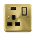 Scolmore DPSB571UBK Deco Plus Satin Brass 1g Skt Usb 2.1a Dp  Scolmore - Sparks Warehouse