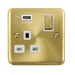 Scolmore DPSB571UWH Deco Plus Satin Brass 1g Skt Usb 2.1a Dp  Scolmore - Sparks Warehouse