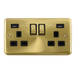 Scolmore DPSB580BK Deco Plus Satin Brass 2g Skt Usb 4.2a Dp  Scolmore - Sparks Warehouse