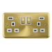 Scolmore DPSB580WH Deco Plus Satin Brass 2g Skt Usb 4.2a Dp  Scolmore - Sparks Warehouse