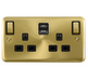 Scolmore DPSB586BK Deco Plus Satin Brass 2g 13a Sw Skt 4.2a A&c Usb Ingot Dpsb Bk  Scolmore - Sparks Warehouse