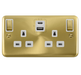 Scolmore DPSB586WH Deco Plus Satin Brass 2g 13a Sw Skt 4.2a A&c Usb Ingot Dpsb Wh  Scolmore - Sparks Warehouse