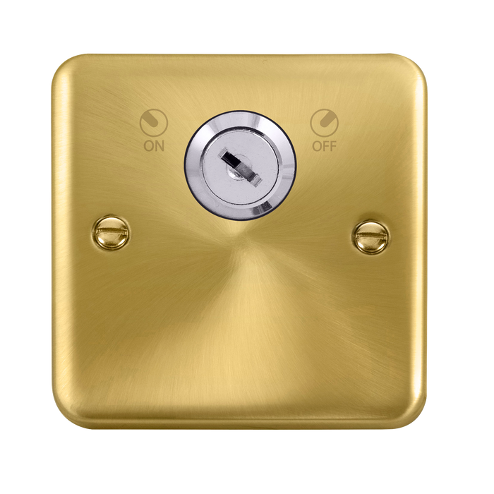 Scolmore DPSB660 Deco Plus Satin Brass 20a Dp Lockable Switch Deco+ Sb  Scolmore - Sparks Warehouse