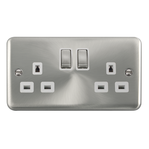 Scolmore DPSC1536WH Deco Plus Satin Chrome Dp 2g Sw Skt Scwh  Scolmore - Sparks Warehouse