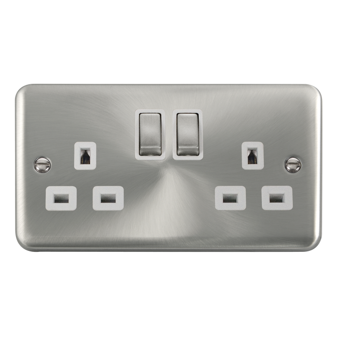 Scolmore DPSC1536WH Deco Plus Satin Chrome Dp 2g Sw Skt Scwh  Scolmore - Sparks Warehouse